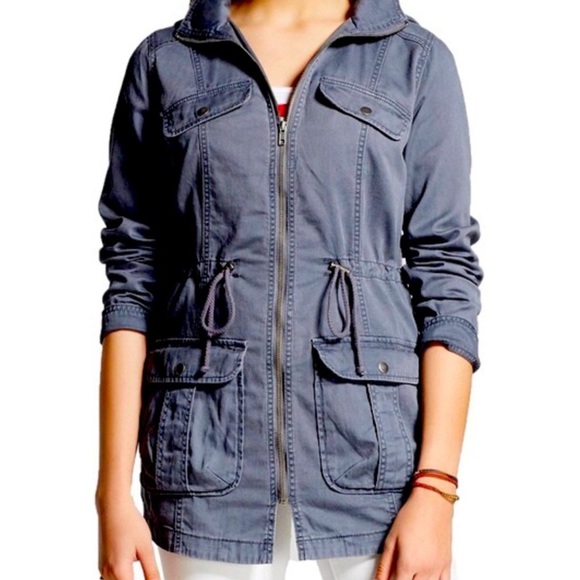 Mossimo Grey utility jacket with hood - Picture 1 of 9